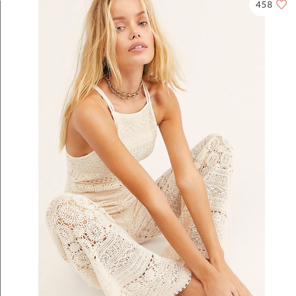 Free People Moon Bay Crochet Jumpsuit One-piece XS Bohemian